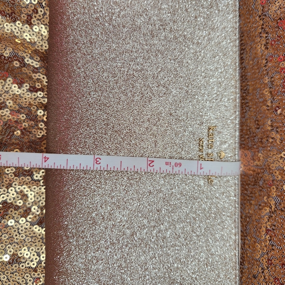 Kate Spade Gold Glitter Large Continental Zip Around Wallet - Picture 8 of 8